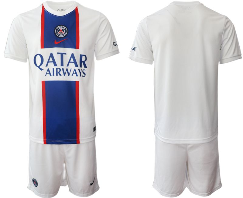 Men 2022-2023 Club Paris St German away white blank Soccer Jerseys->customized soccer jersey->Custom Jersey